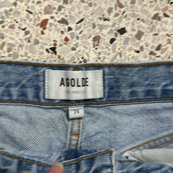 A Golde Jamie hi rise jeans denim classic 24 distressed revolve - Picture 6 of 9